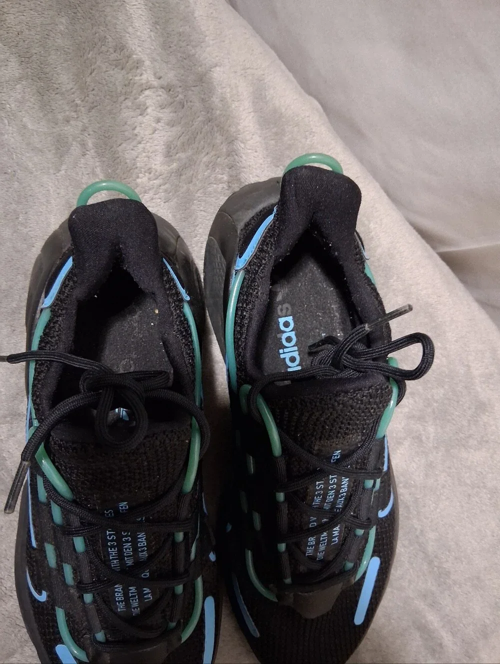 Adidas Lxcon Mens Running Shoes FV3587 Black Cyan Blue Men Size 9